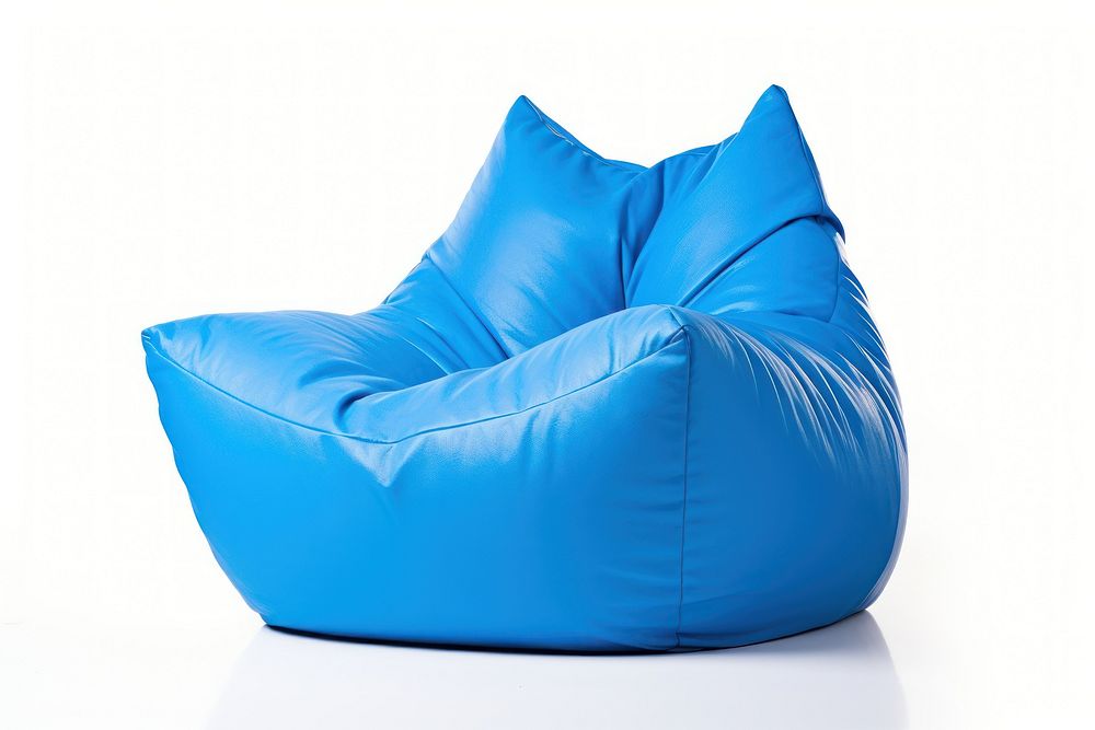 Beanbag furniture blue white background. AI generated Image by rawpixel.