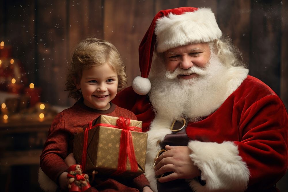 Santa claus christmas gift baby. AI generated Image by rawpixel.