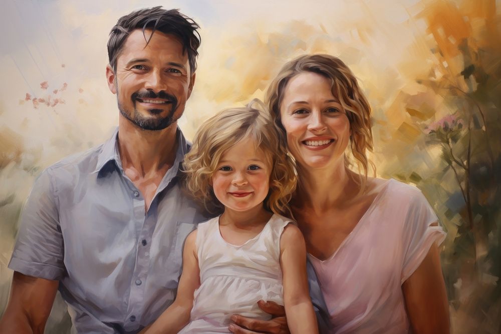 Family family portrait painting. AI generated Image by rawpixel.