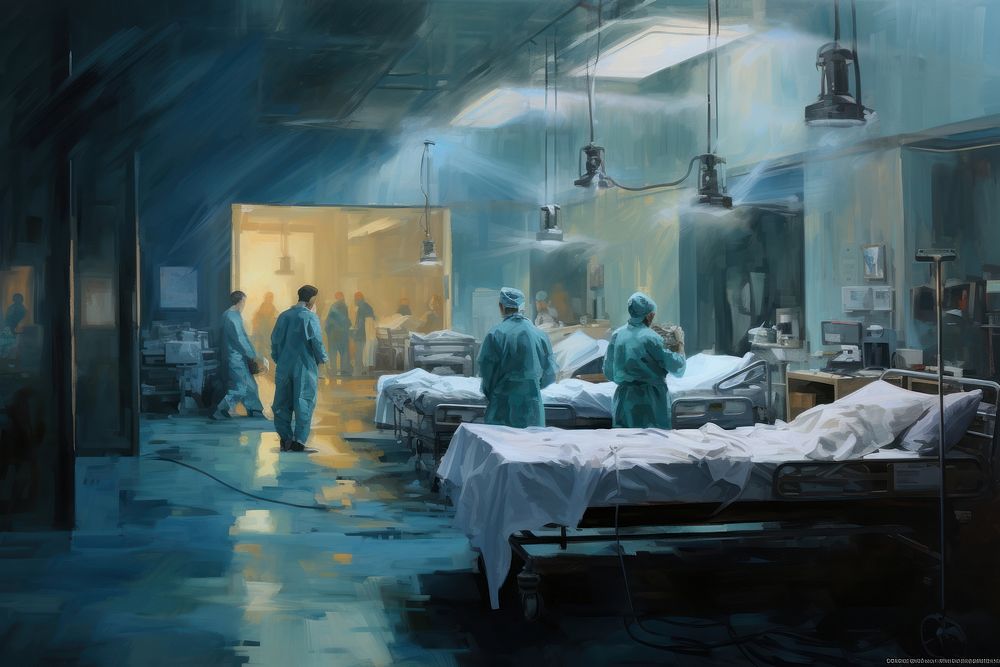 Covid19 hospital architecture doctor. AI generated Image by rawpixel.