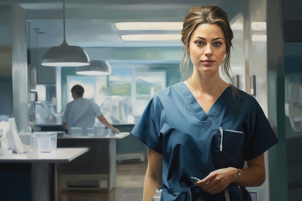 Covid19 adult nurse healthcare worker. AI generated Image by rawpixel.