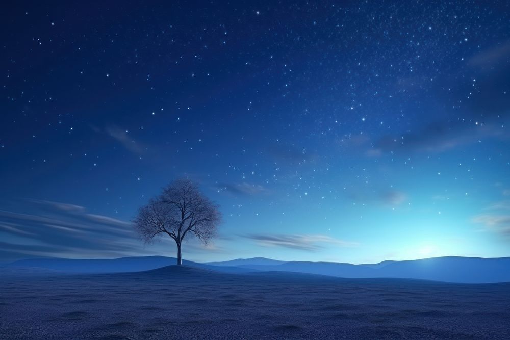 Landscape night outdoors horizon. AI generated Image by rawpixel.