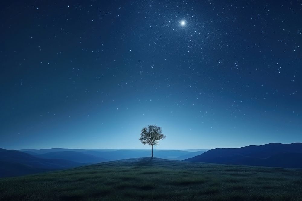 Landscape night astronomy outdoors. AI generated Image by rawpixel.