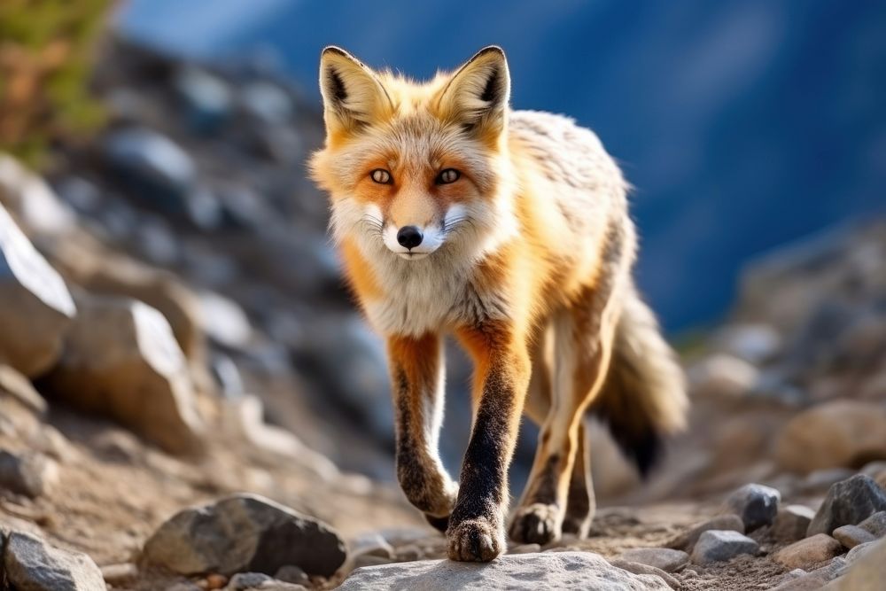 Fox wildlife walking animal. AI generated Image by rawpixel.