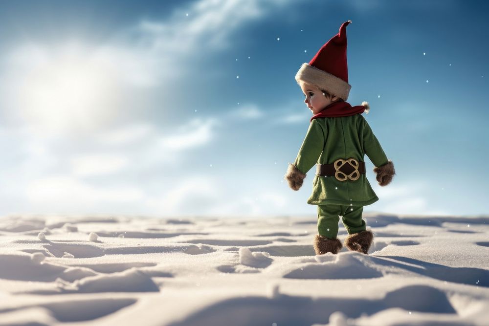 Christmas snow outdoors cartoon. AI generated Image by rawpixel.