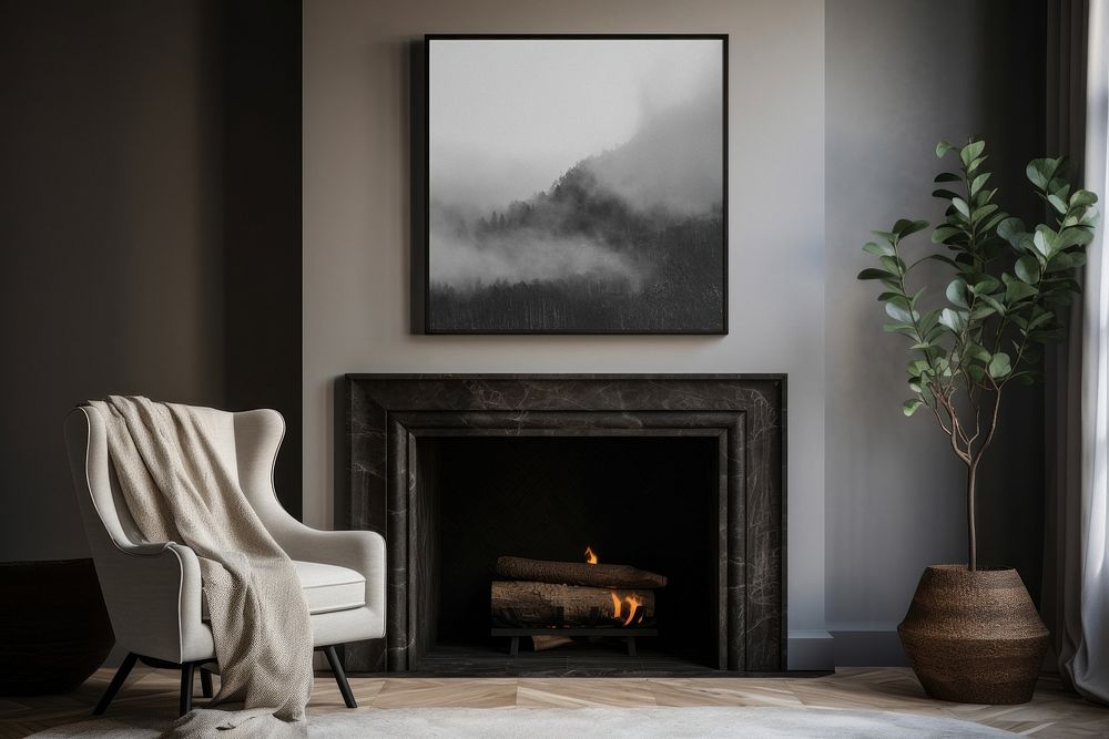 Picture frame in living room, interior design
