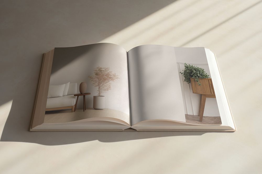 Book pages, realistic publication design