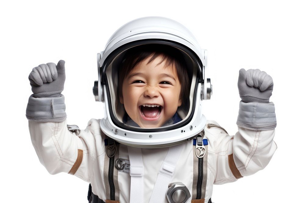 Astronaut happy mexican kid helmet. AI generated Image by rawpixel.