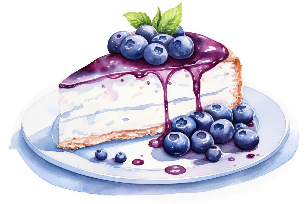 Blueberry cheesecake dessert fruit cream. AI generated Image by rawpixel.