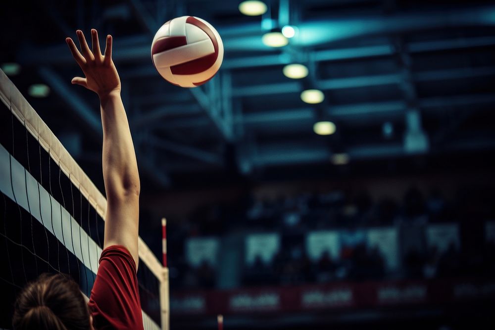 Volleyball match sports determination competition. 