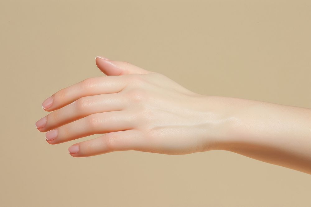 Hand cream finger skin gesturing. 