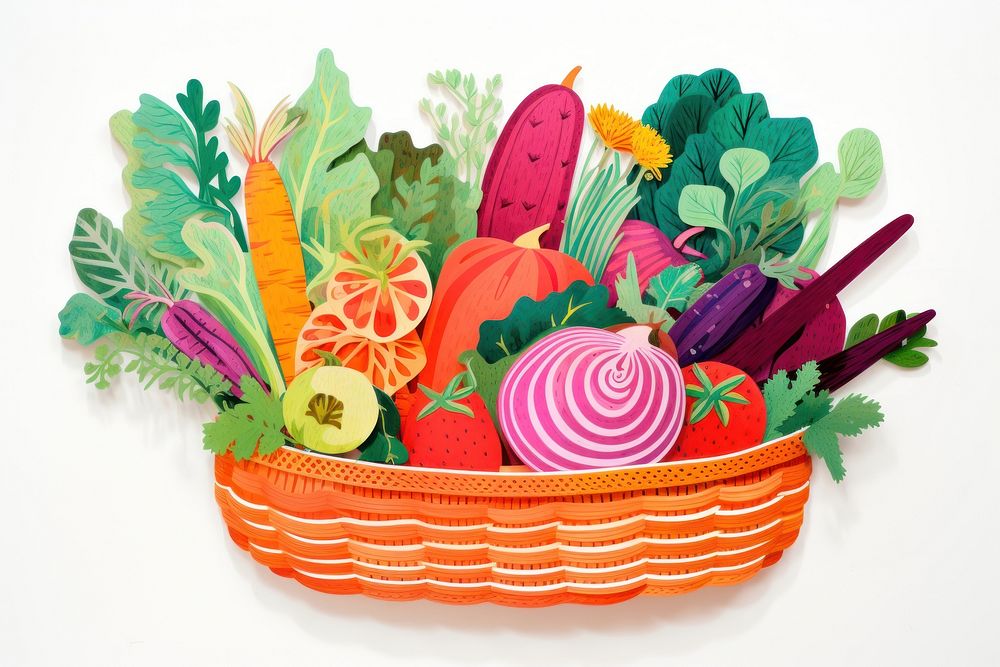 Vegetable basket vegetable plant food. AI generated Image by rawpixel.