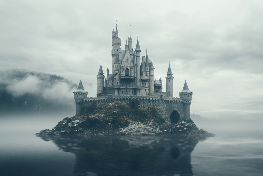 Fantasy castle architecture building spirituality. AI generated Image by rawpixel.