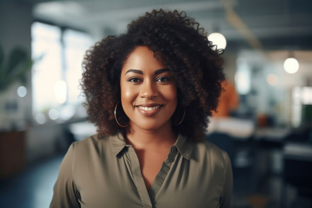 Office worker smiling female adult smile. AI generated Image by rawpixel.