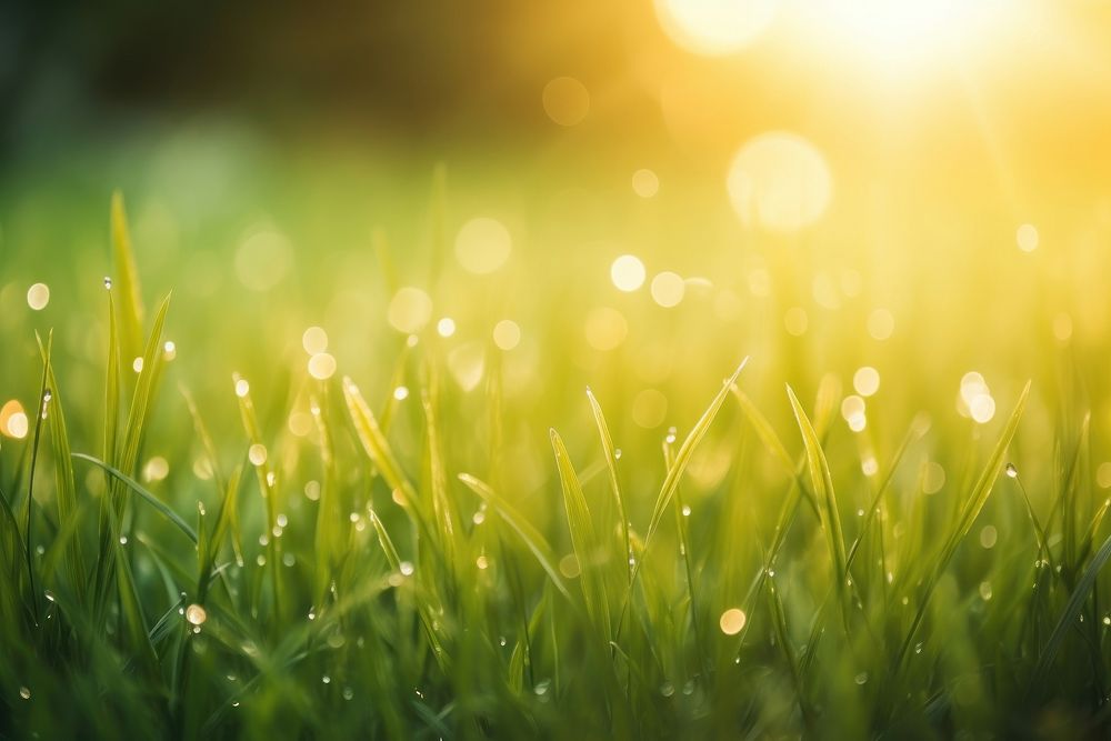Green grass backgrounds sunlight outdoors. AI generated Image by rawpixel.