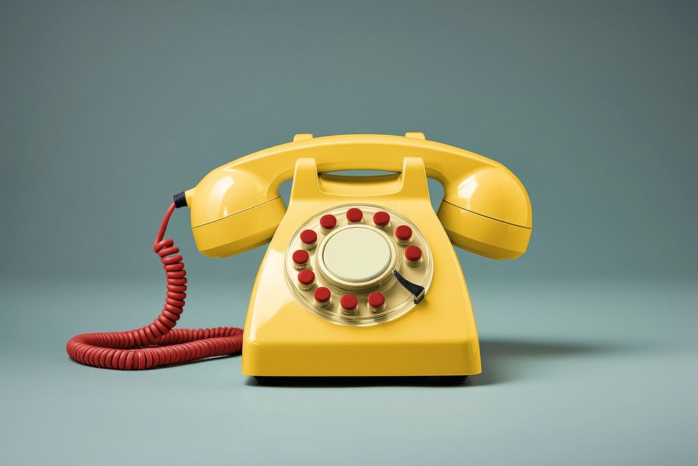 Retro telephone mockup psd