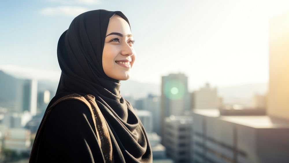 photo of a muslim woman. AI generated Image by rawpixel. 