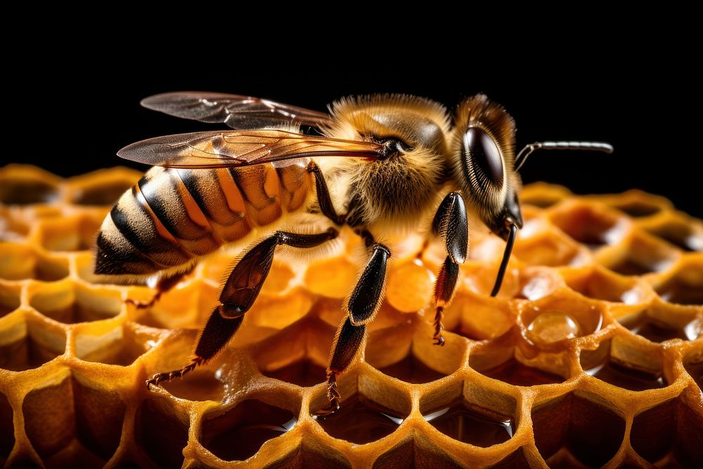 Honey bee honeycomb animal. 