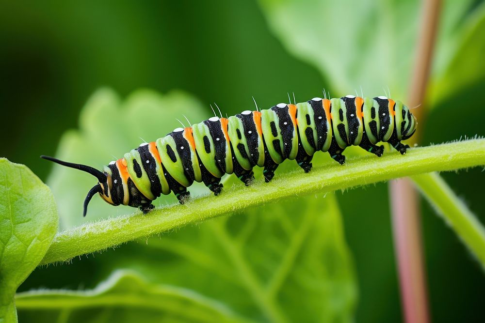 Plant caterpillar insect animal. AI generated Image by rawpixel.
