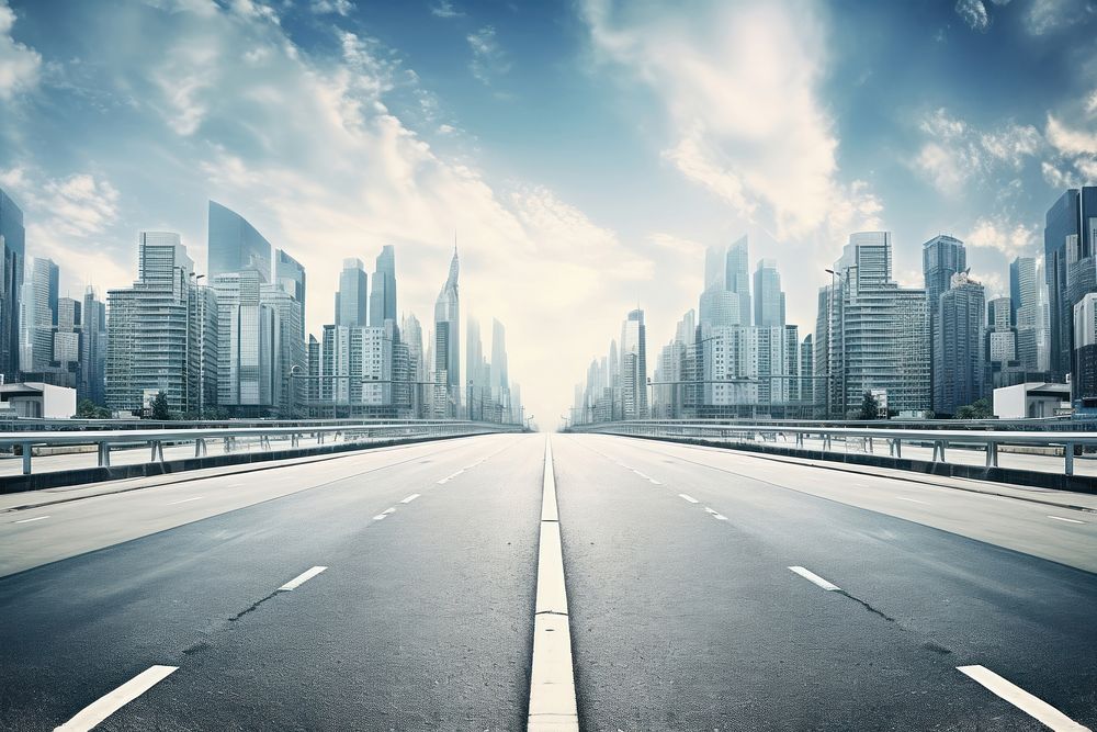 Empty road city architecture cityscape. AI generated Image by rawpixel.