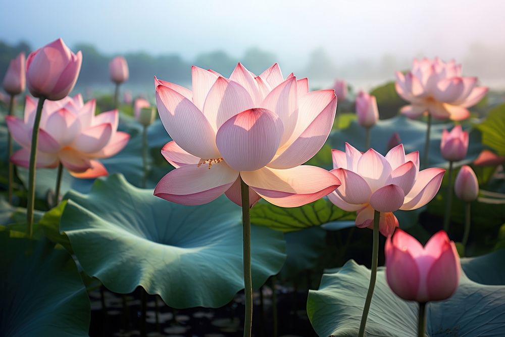 Lotus lead nature outdoors blossom. AI generated Image by rawpixel.