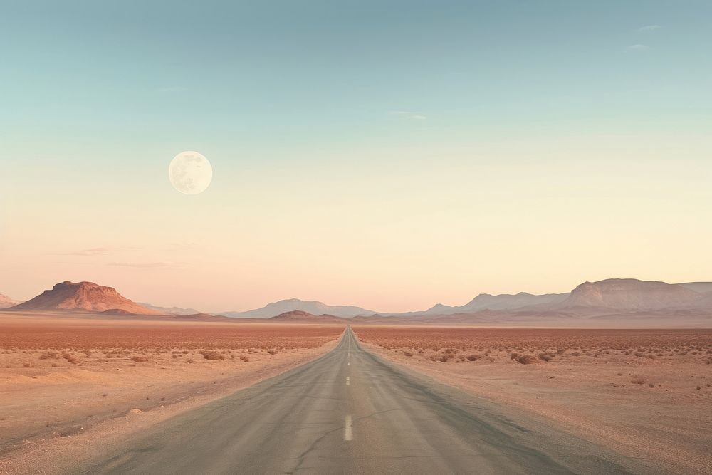 Moon road astronomy outdoors. AI generated Image by rawpixel.