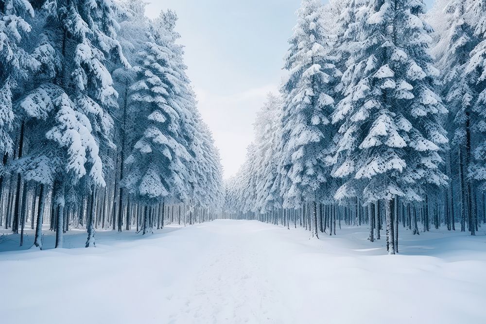 Snow forest backgrounds landscape outdoors. AI generated Image by rawpixel.