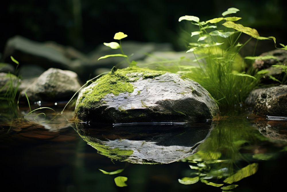 Nature pond outdoors plant. AI generated Image by rawpixel.