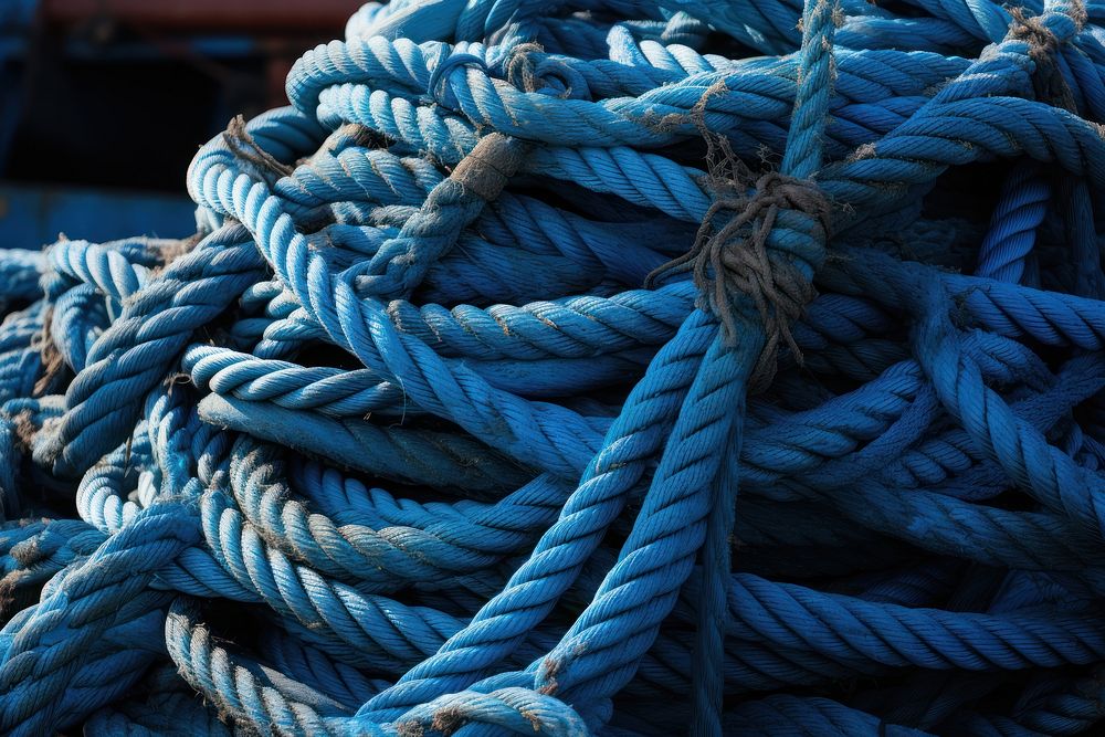 Rope fishing blue backgrounds. 