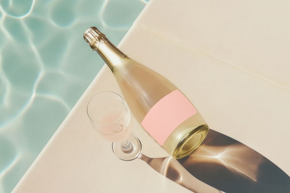 Champagne bottle, drink packaging design