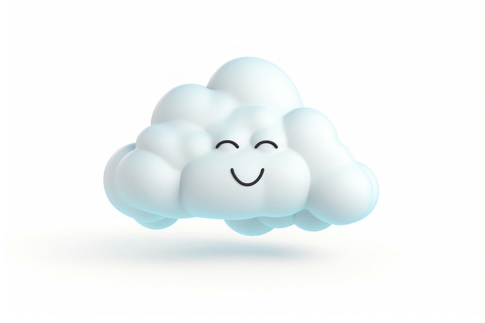 3d cartoon cloud white white background electronics. AI generated Image by rawpixel.