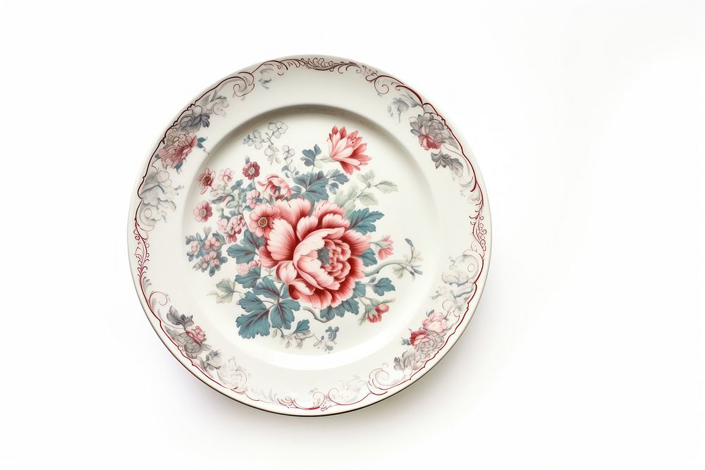 Vintage plate porcelain platter saucer. AI generated Image by rawpixel.