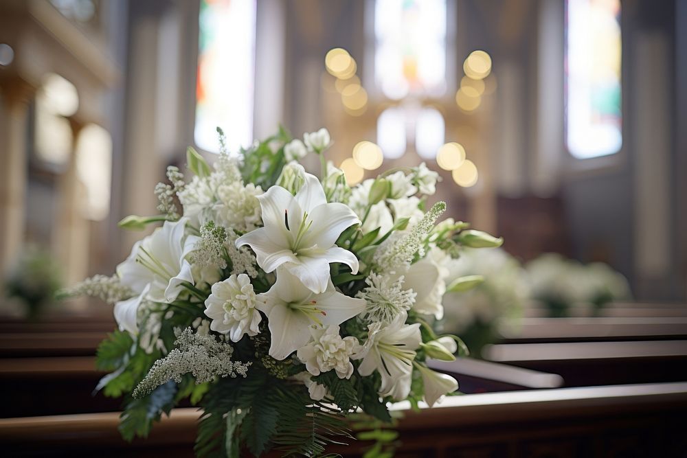 Funeral flower plant white. AI generated Image by rawpixel.