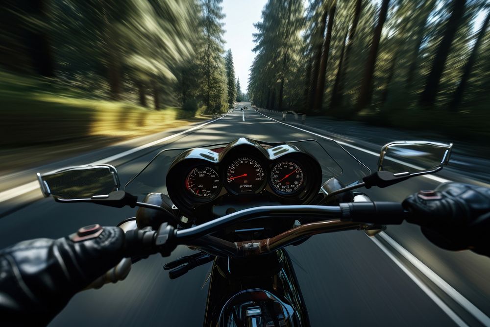 Motorcycle vehicle driving road. AI generated Image by rawpixel.
