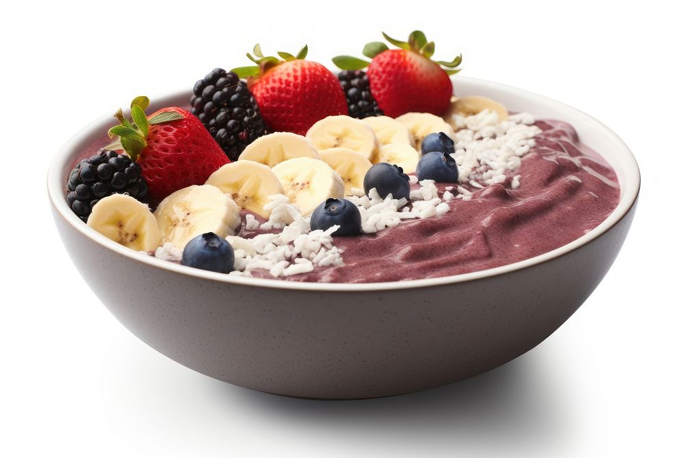 Acai bowl blueberry raspberry fruit. AI generated Image by rawpixel.