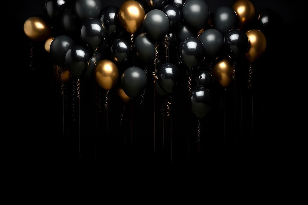 Balloon lighting black black background. AI generated Image by rawpixel.