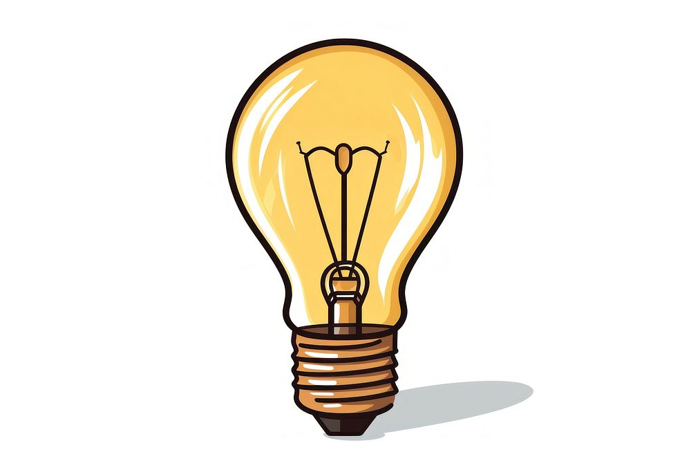 Cartoon simple lightbulb vector lamp white background electricity. AI generated Image by rawpixel.
