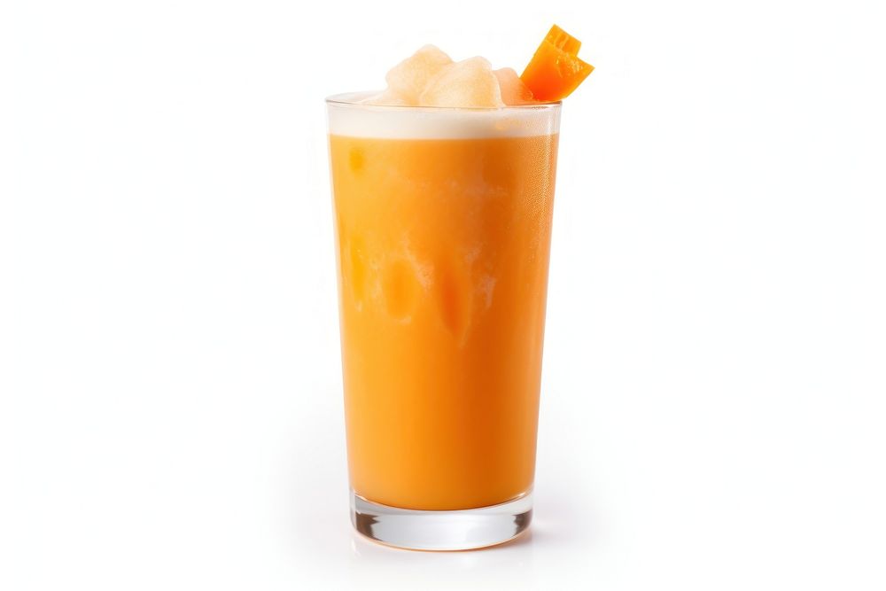 Carrot smoothie drink juice glass. AI generated Image by rawpixel.