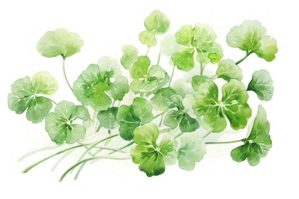 Centella skincare watercolor plant herbs leaf. AI generated Image by rawpixel.