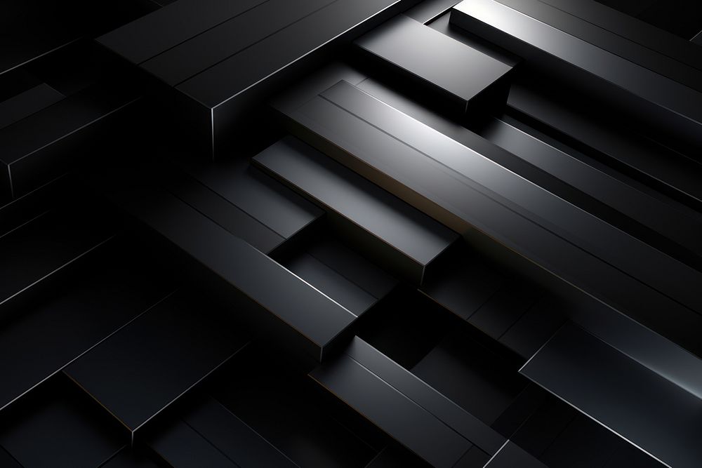 Dark metal abstract cubic stripes background backgrounds black architecture. AI generated Image by rawpixel.