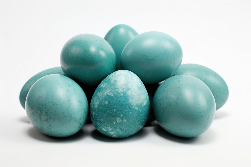 Emu blueish green eggs turquoise food white background. AI generated Image by rawpixel.