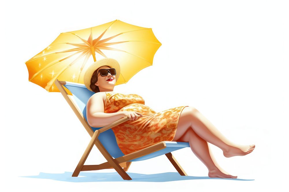 Fat middle aged woman sunbathing summer adult relaxation. AI generated Image by rawpixel.