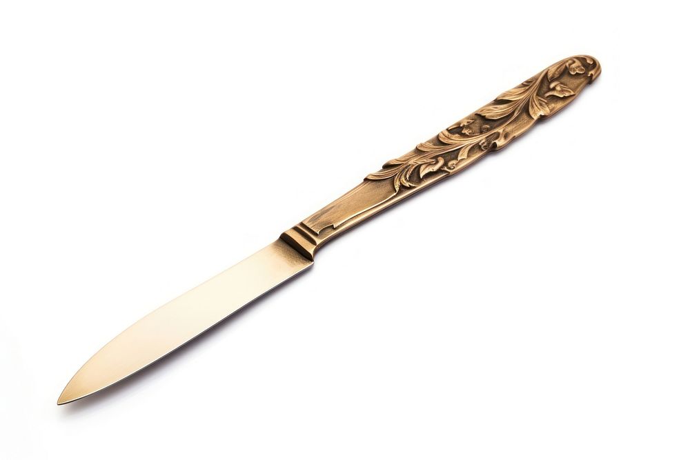 Golden vintage eating knife dagger weapon blade. AI generated Image by rawpixel.