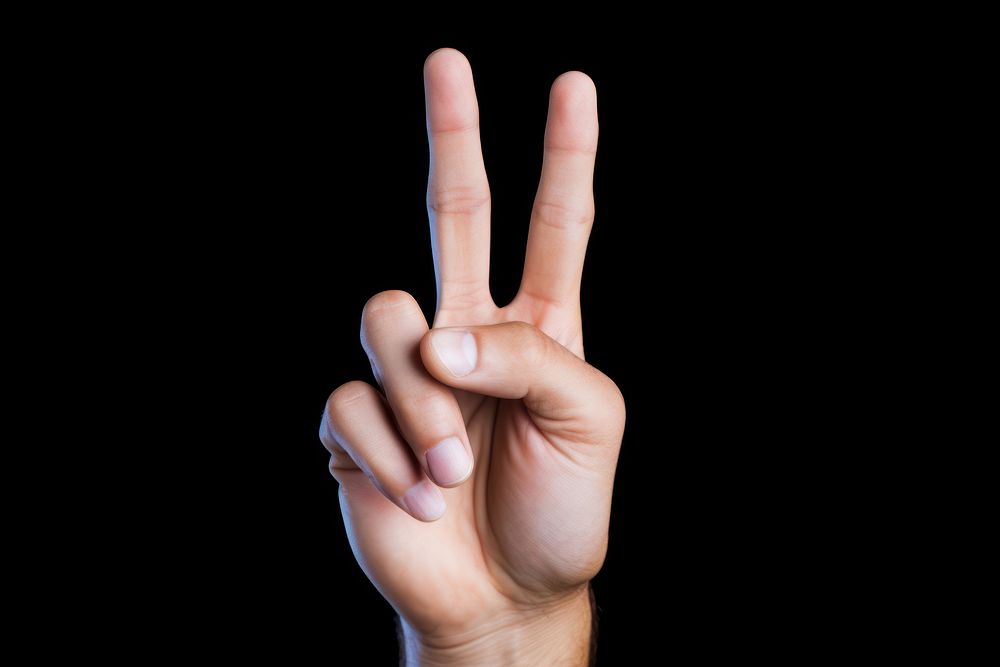 Hand peace sign finger gesturing showing. AI generated Image by rawpixel.