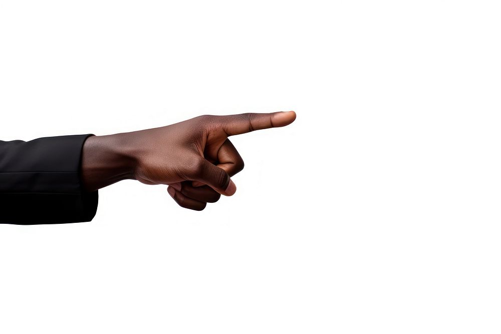 Hand pointing finger adult white background. AI generated Image by rawpixel.