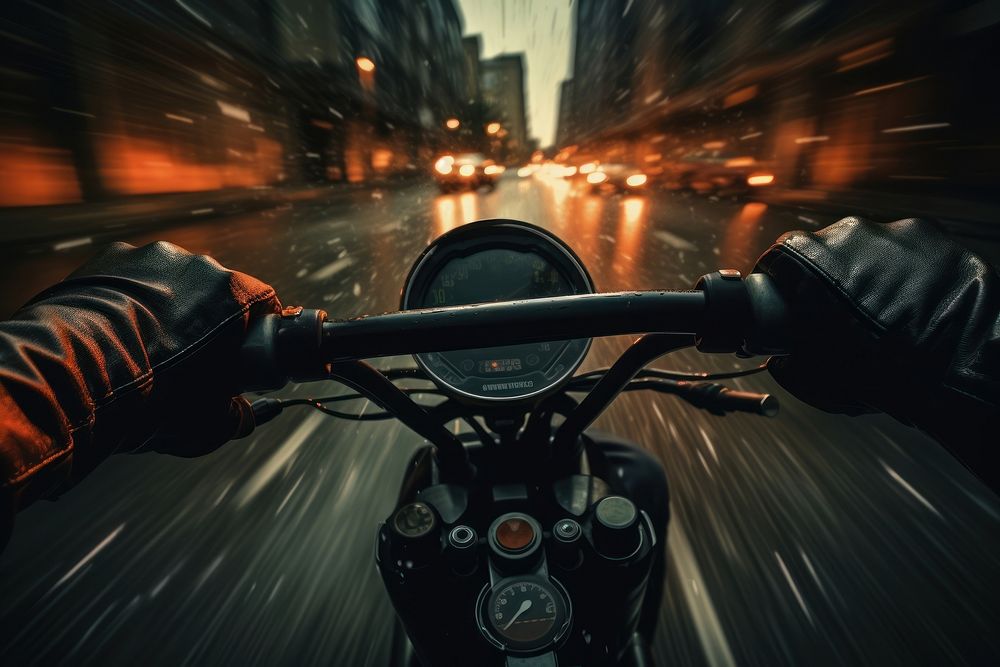 Driving motorcycle vehicle street. AI generated Image by rawpixel.
