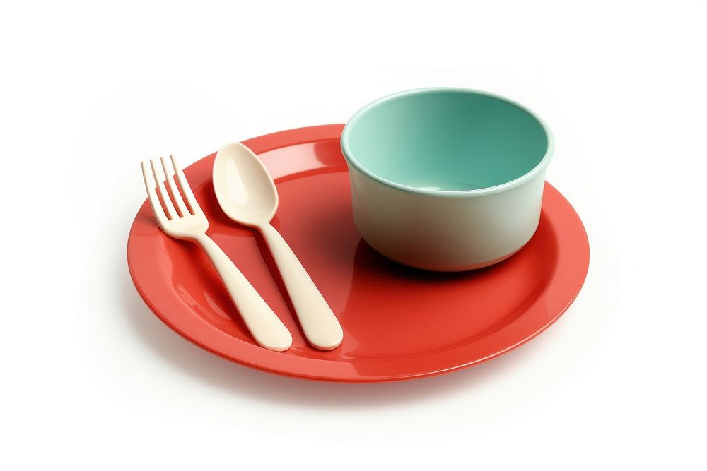Tableware saucer spoon fork. AI generated Image by rawpixel.