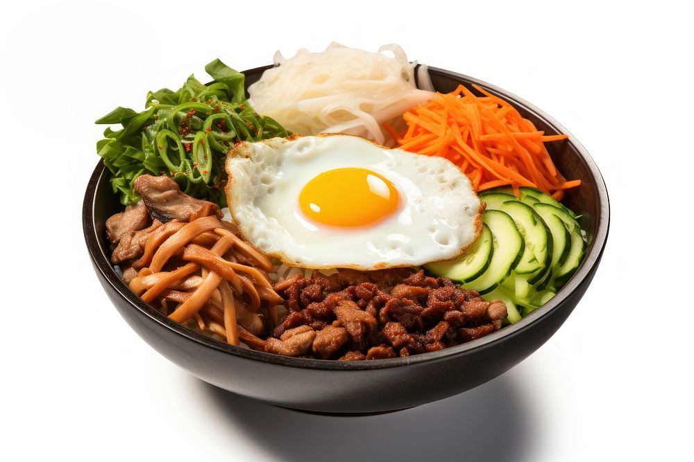 Korean bibimbap noodle meal food. AI generated Image by rawpixel.