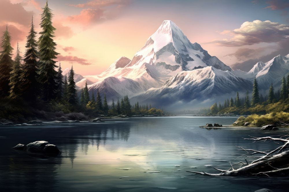 Mountain lake wilderness landscape. AI generated Image by rawpixel.