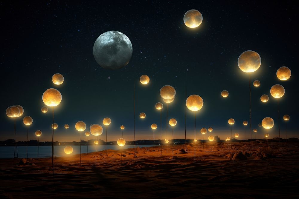 Night moon illuminated astronomy. AI generated Image by rawpixel.